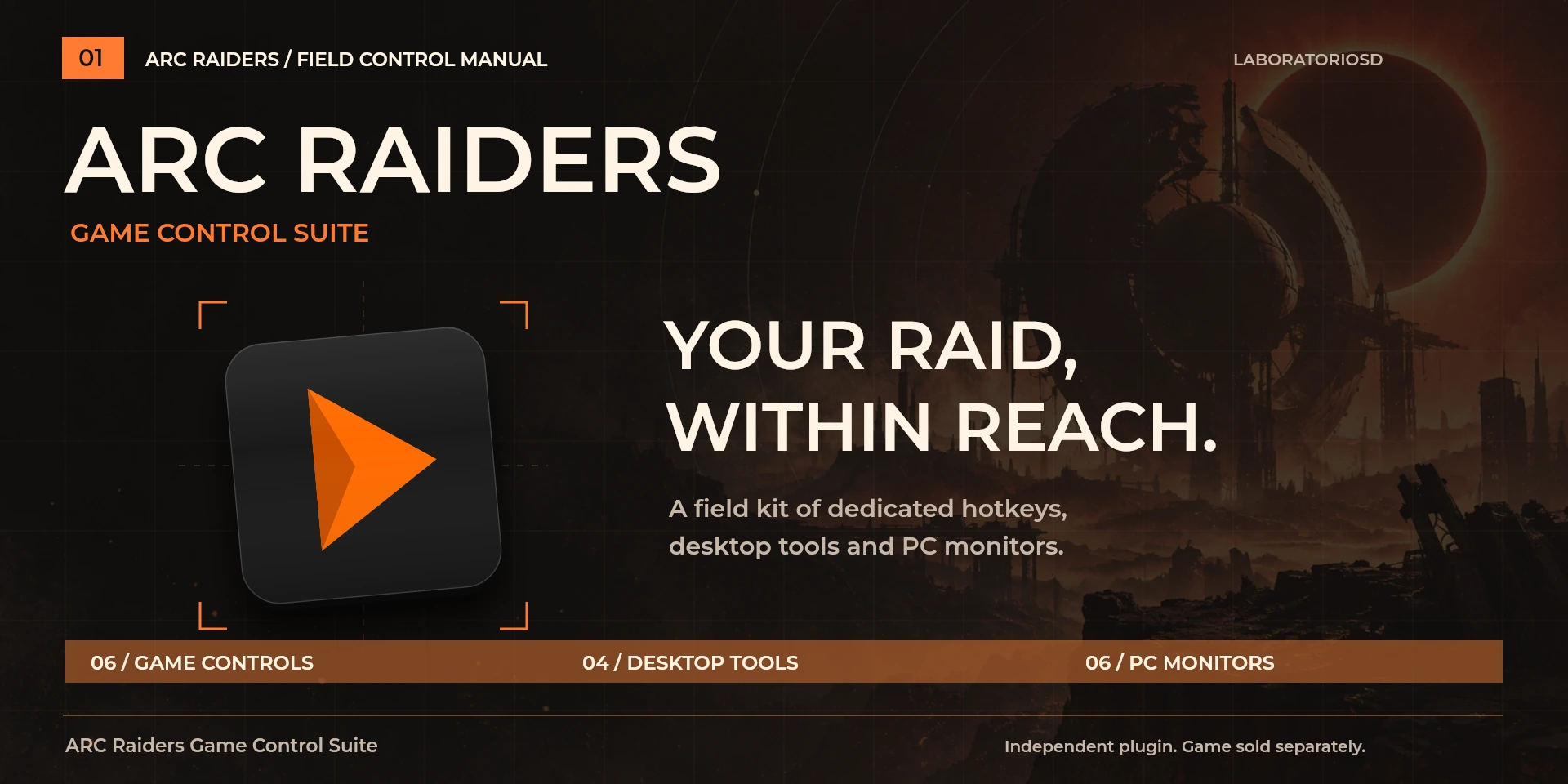 Presentación aprobada de ARC Raiders Game Control Suite; texto de la imagen en inglés.