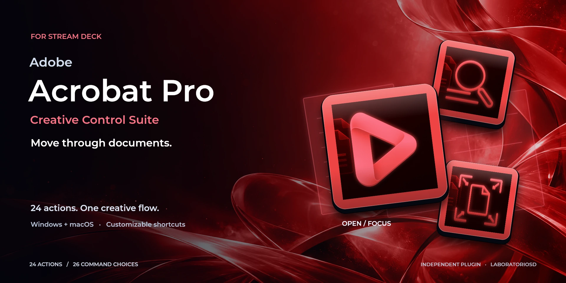 Presentación aprobada de Adobe Acrobat Pro Creative Control Suite; texto de la imagen en inglés.