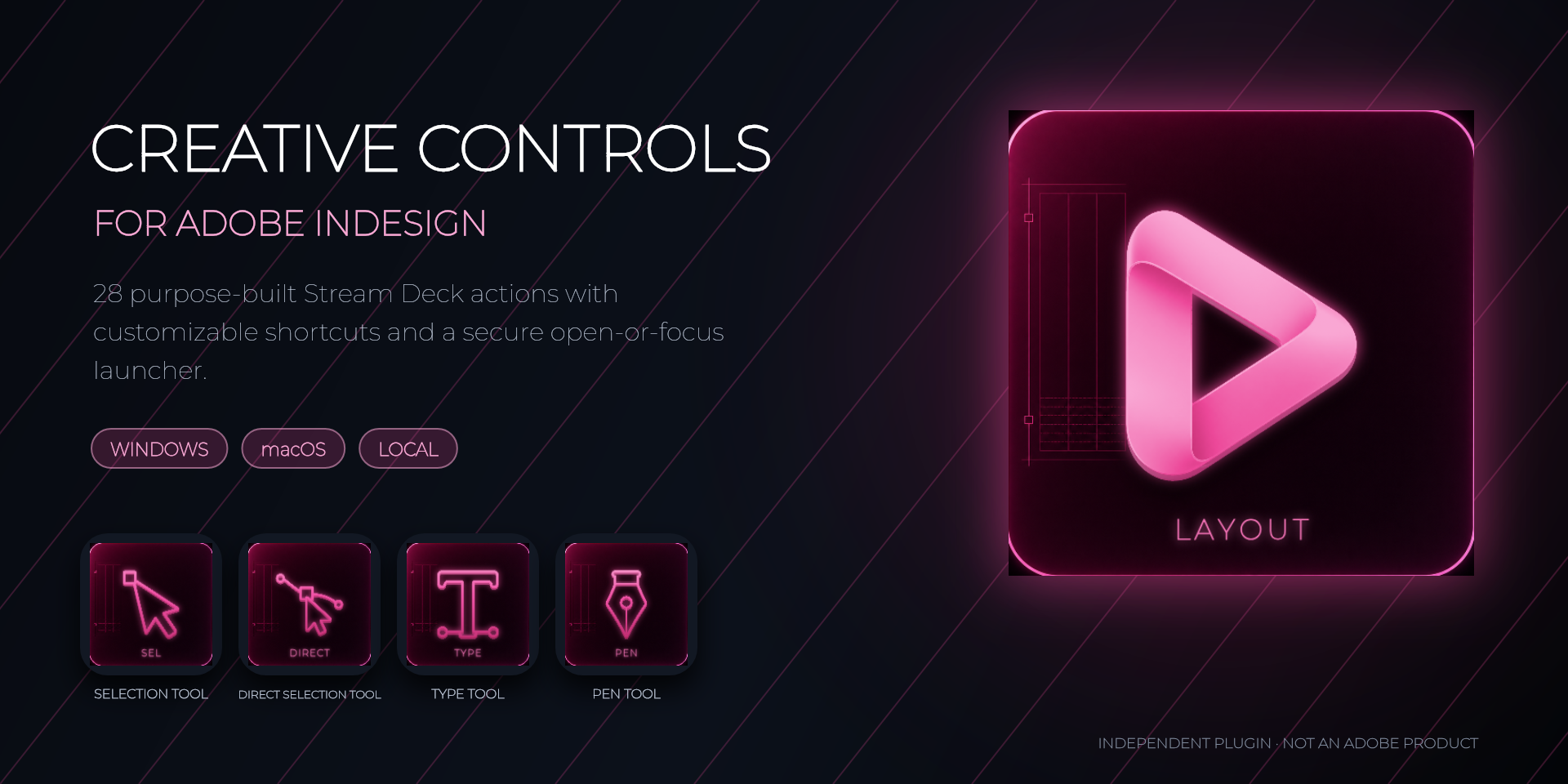 Creative Controls for Adobe InDesign — Stream Deck