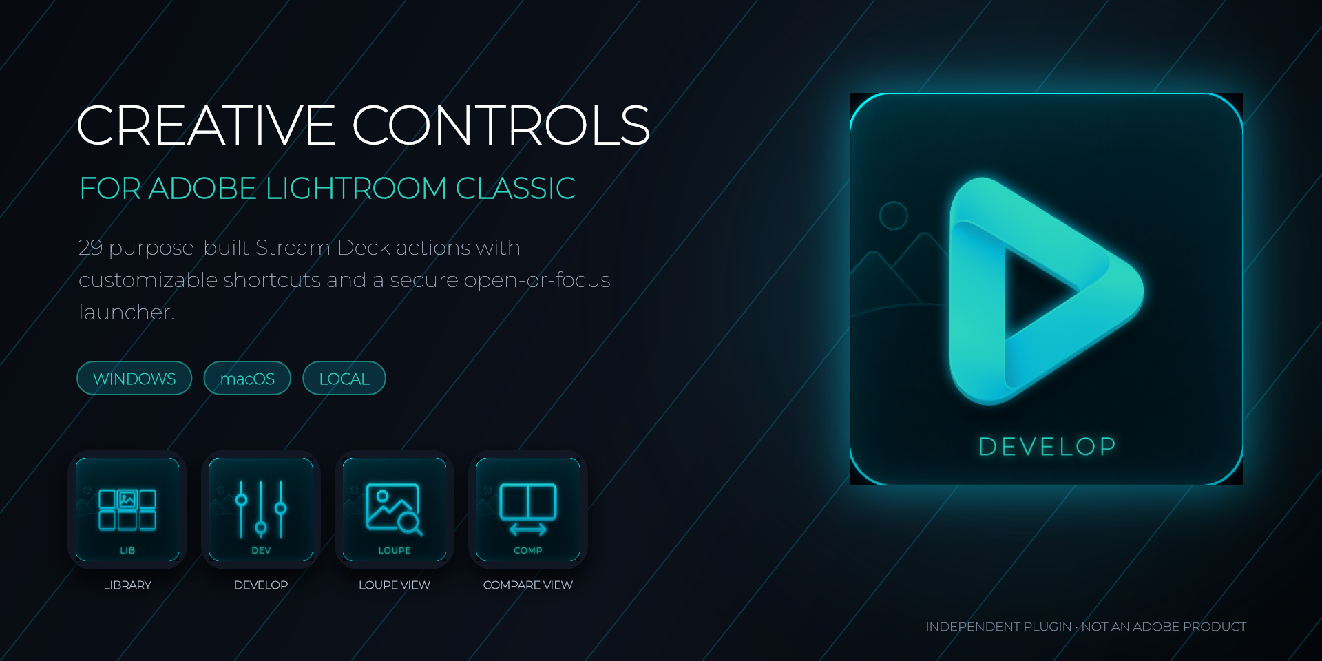 Creative Controls for Adobe Lightroom Classic — Stream Deck