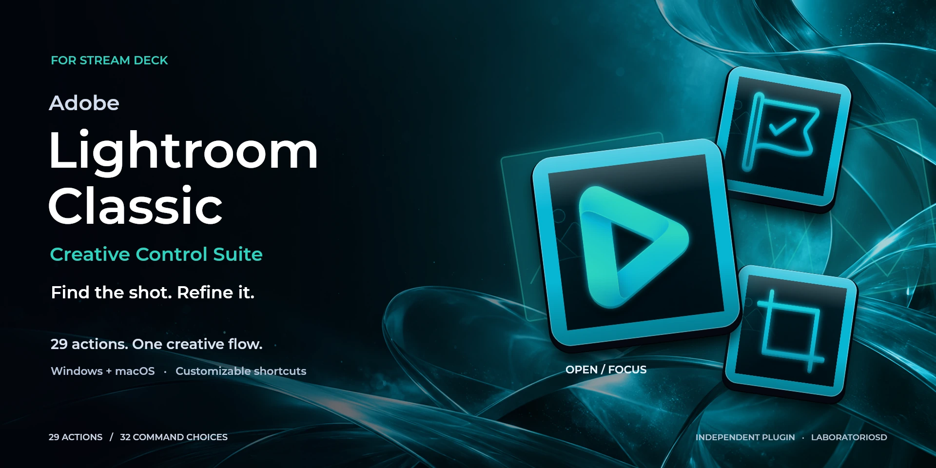 Presentación aprobada de Adobe Lightroom Classic Creative Control Suite; texto de la imagen en inglés.