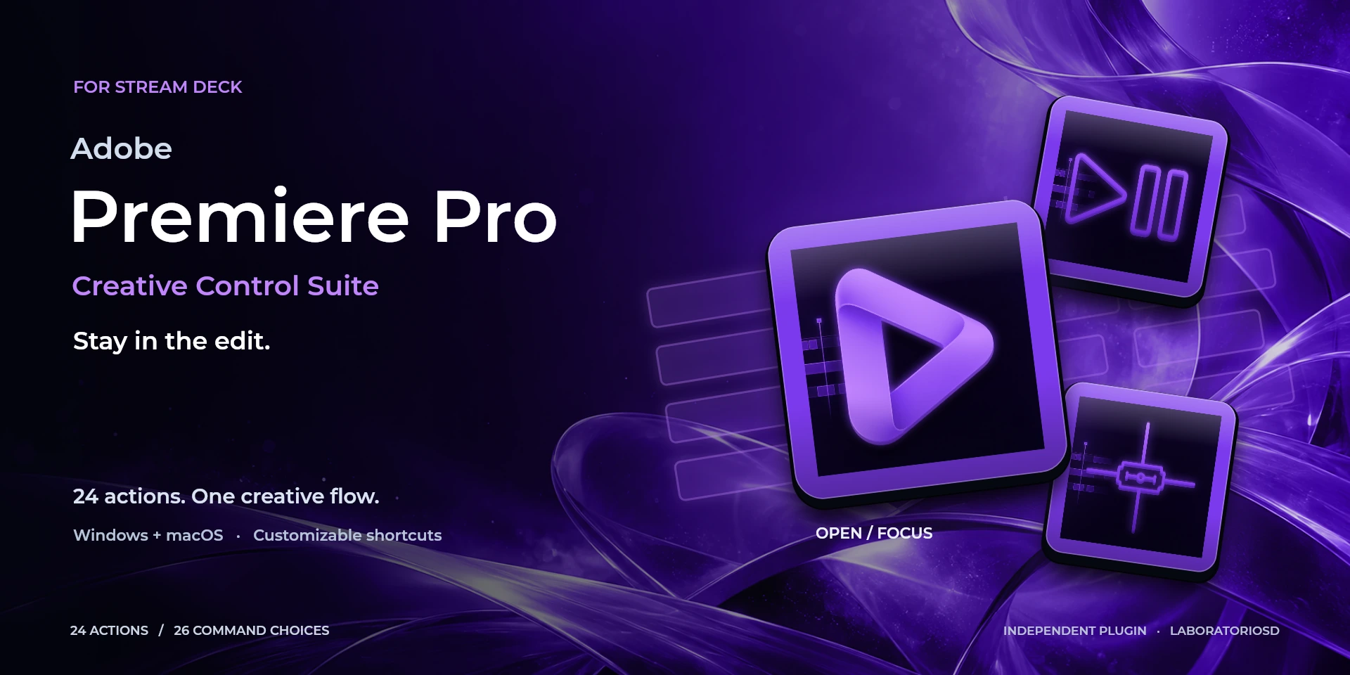 Presentación aprobada de Adobe Premiere Pro Creative Control Suite; texto de la imagen en inglés.