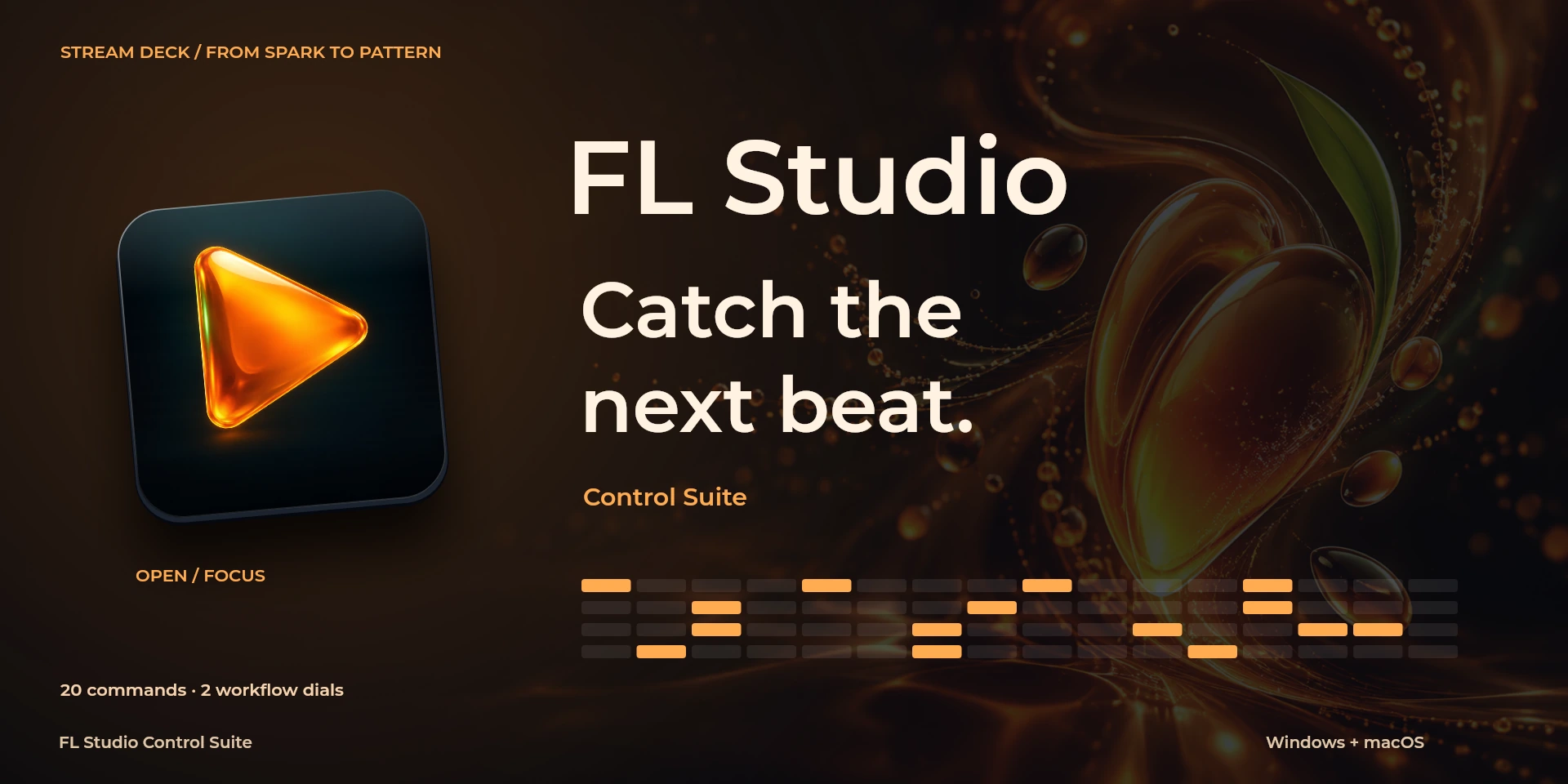 Presentación aprobada de FL Studio Control Suite; texto de la imagen en inglés.