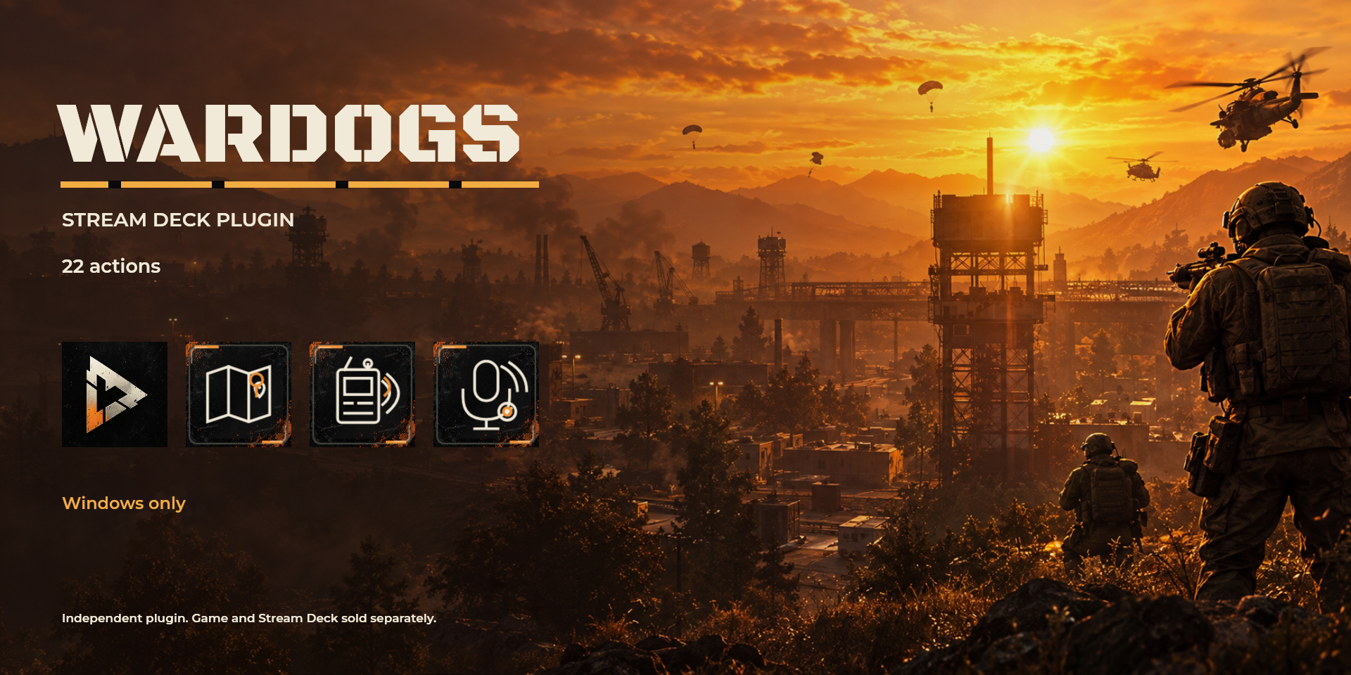 WARDOGS: orange, ivory and amber tactical controls; English cover